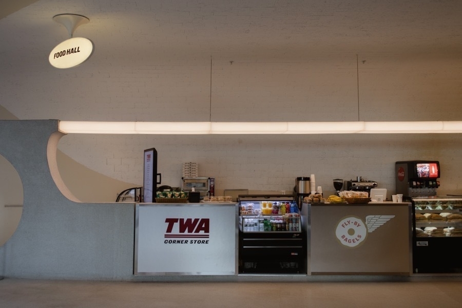 Inside the TWA Hotel at JFK Airport