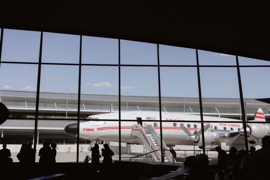 Inside the TWA Hotel at JFK Airport