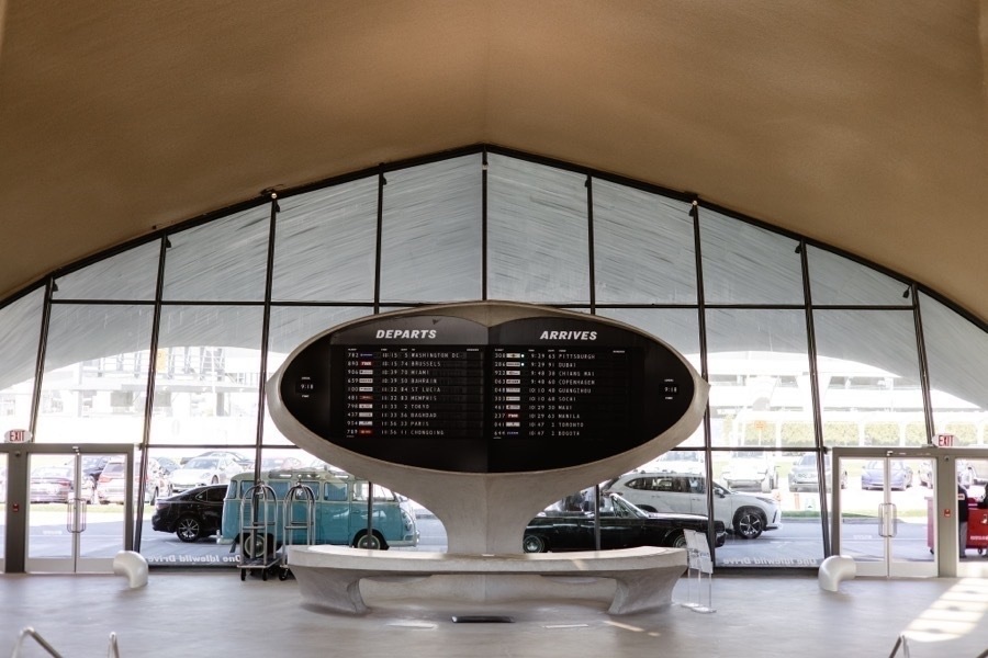 Inside the TWA Hotel at JFK Airport