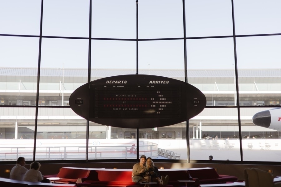 Inside the TWA Hotel at JFK Airport