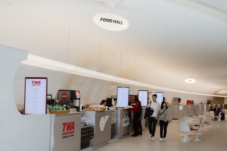 Inside the TWA Hotel at JFK Airport